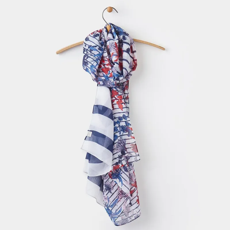 Joules Wensley Scarf - Cream Fay Floral Border